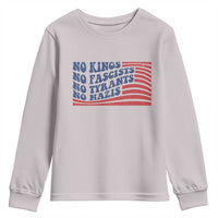 No Kings No Fascists Youth Sweatshirt American Flag Patriotic Protest