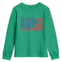 No Kings No Fascists Youth Sweatshirt American Flag Patriotic Protest