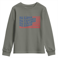 No Kings No Fascists Youth Sweatshirt American Flag Patriotic Protest