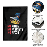 No Kings No Fascists No Nazis Garden Flag Anti Authoritarian Protest