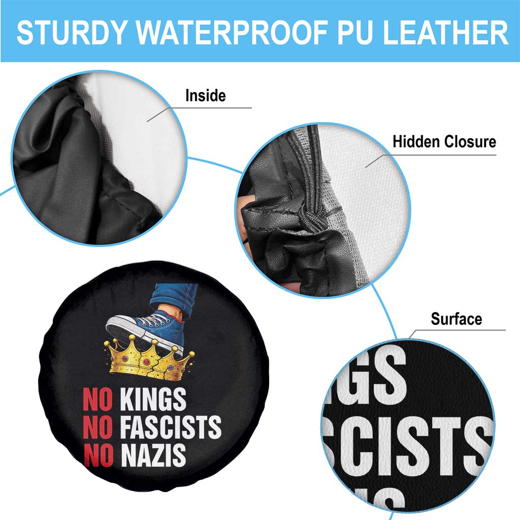 No Kings No Fascists No Nazis Spare Tire Cover Anti Authoritarian Protest