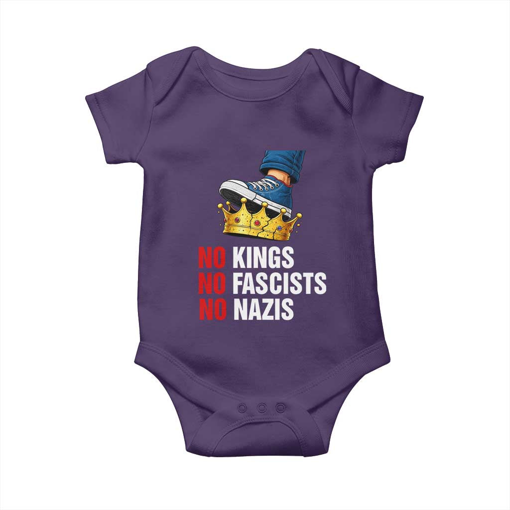 No Kings No Fascists No Nazis Baby Onesie Anti Authoritarian Protest