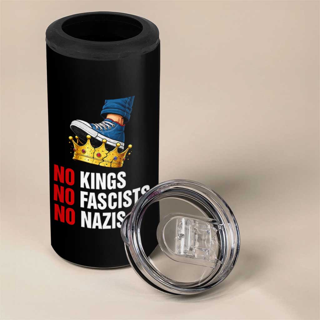 No Kings No Fascists No Nazis 4 in 1 Can Cooler Tumbler Anti Authoritarian Protest