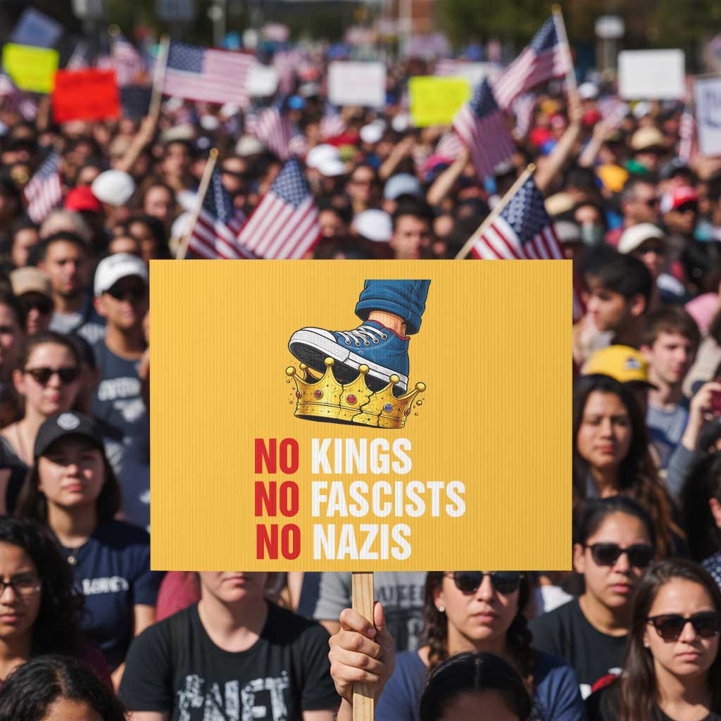 No Kings No Fascists No Nazis Protest Sign Anti Authoritarian Protest