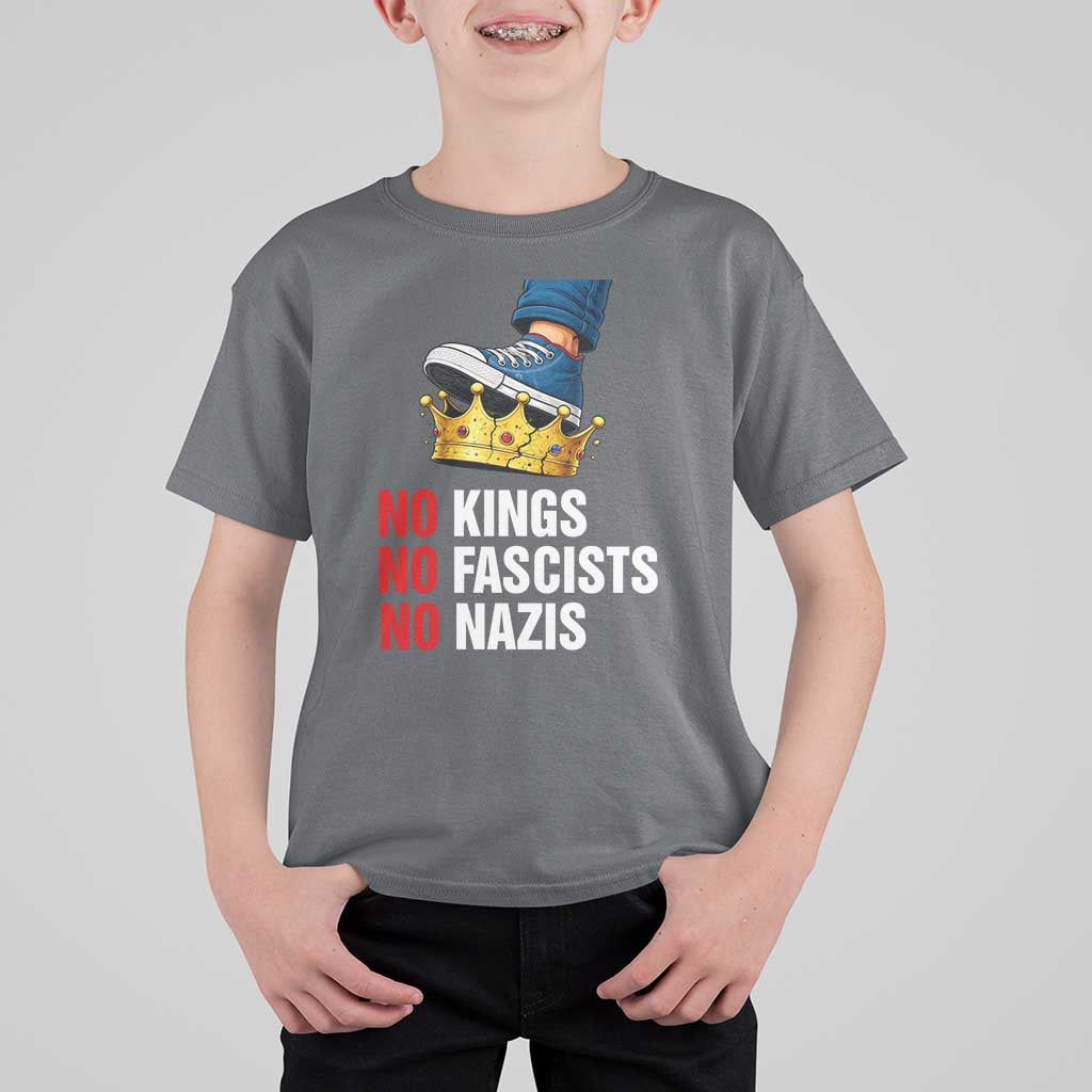 No Kings No Fascists No Nazis T Shirt For Kid Anti Authoritarian Protest