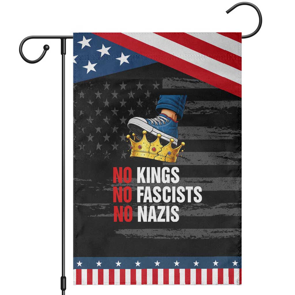 No Kings No Fascists No Nazis Garden Flag Anti Authoritarian Protest