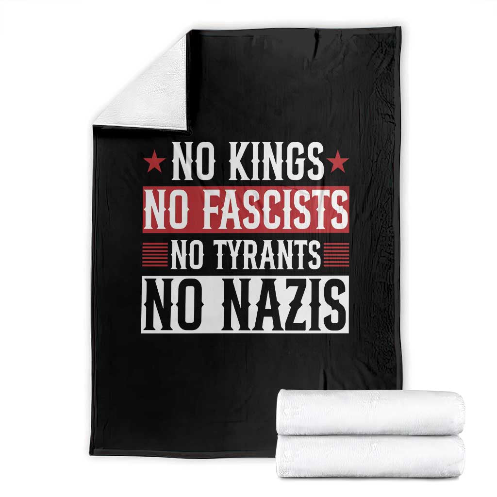 No Kings No Fascists No Nazis Throw Blanket Patriotic Political