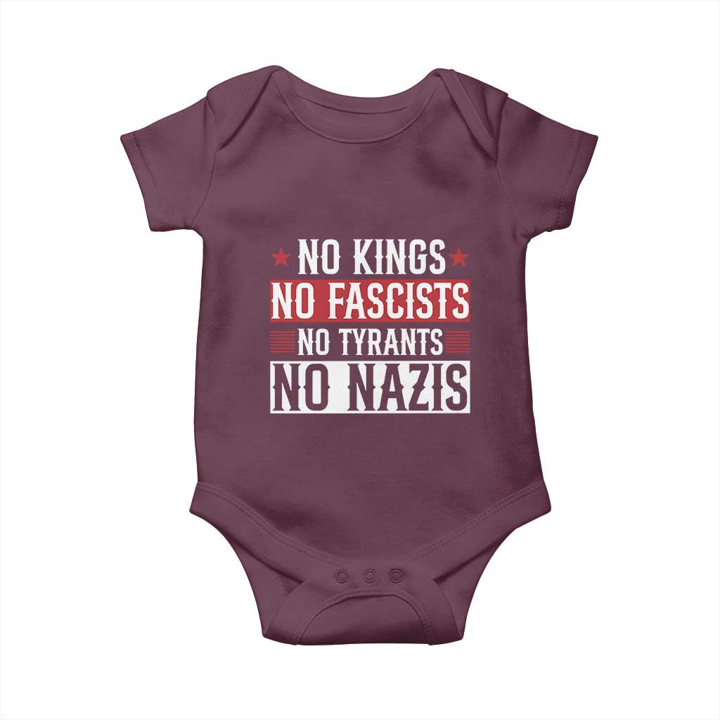 No Kings No Fascists No Nazis Baby Onesie Patriotic Political