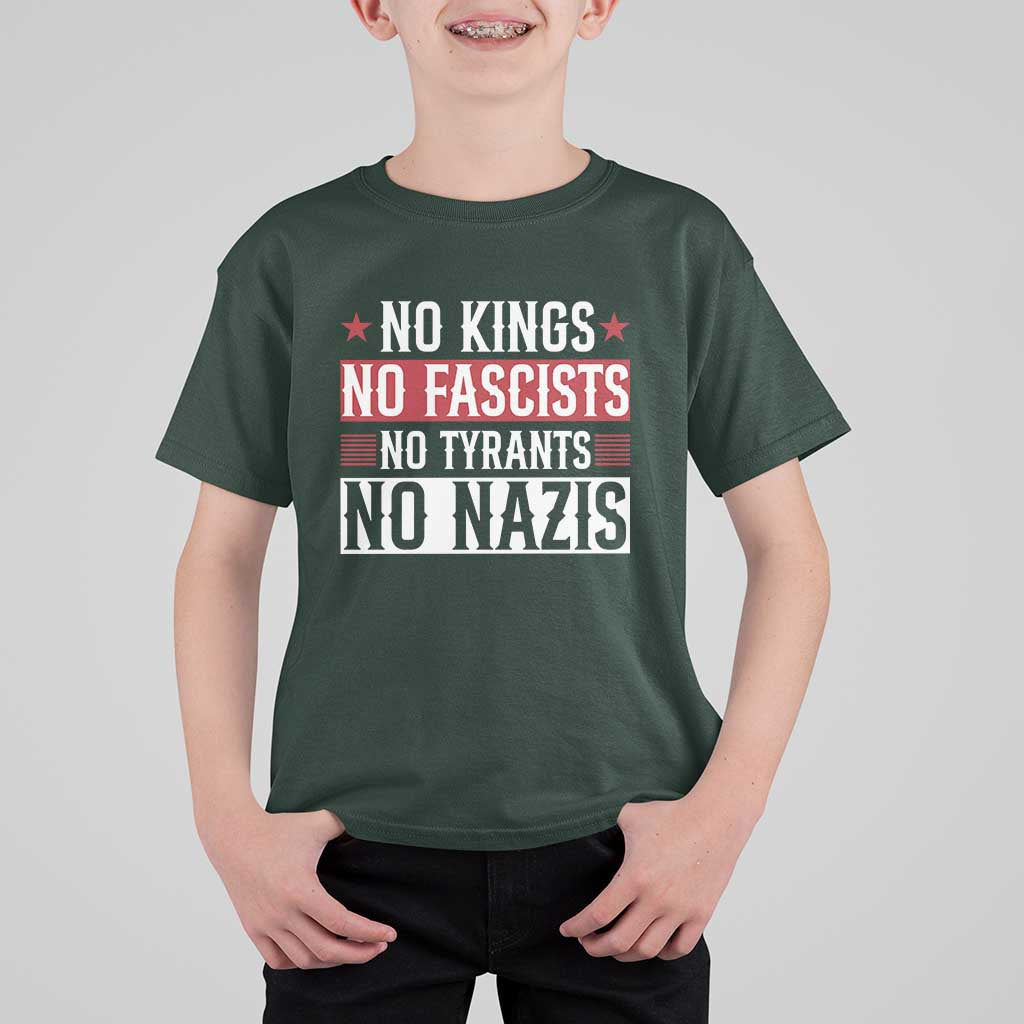 No Kings No Fascists No Nazis T Shirt For Kid Patriotic Political