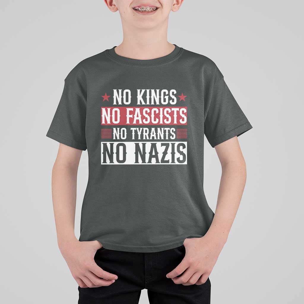 No Kings No Fascists No Nazis T Shirt For Kid Patriotic Political