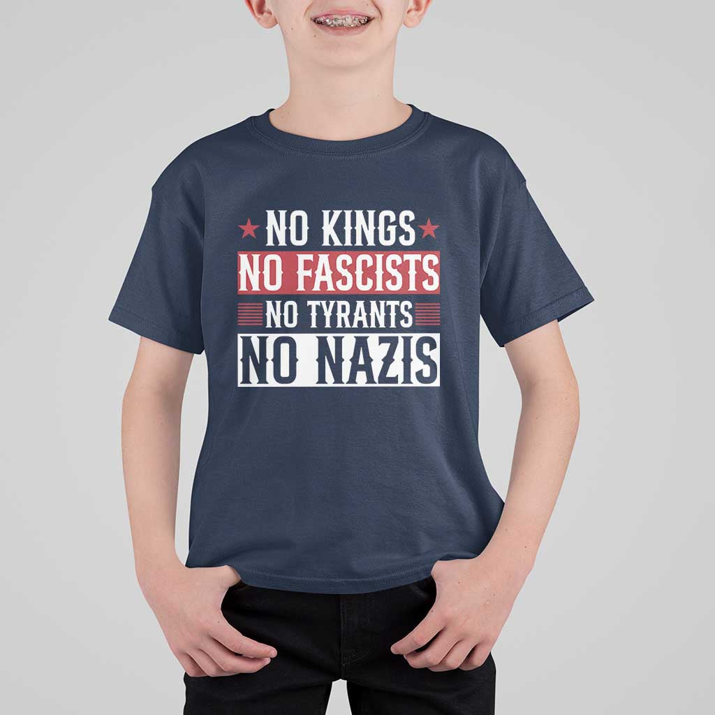 No Kings No Fascists No Nazis T Shirt For Kid Patriotic Political