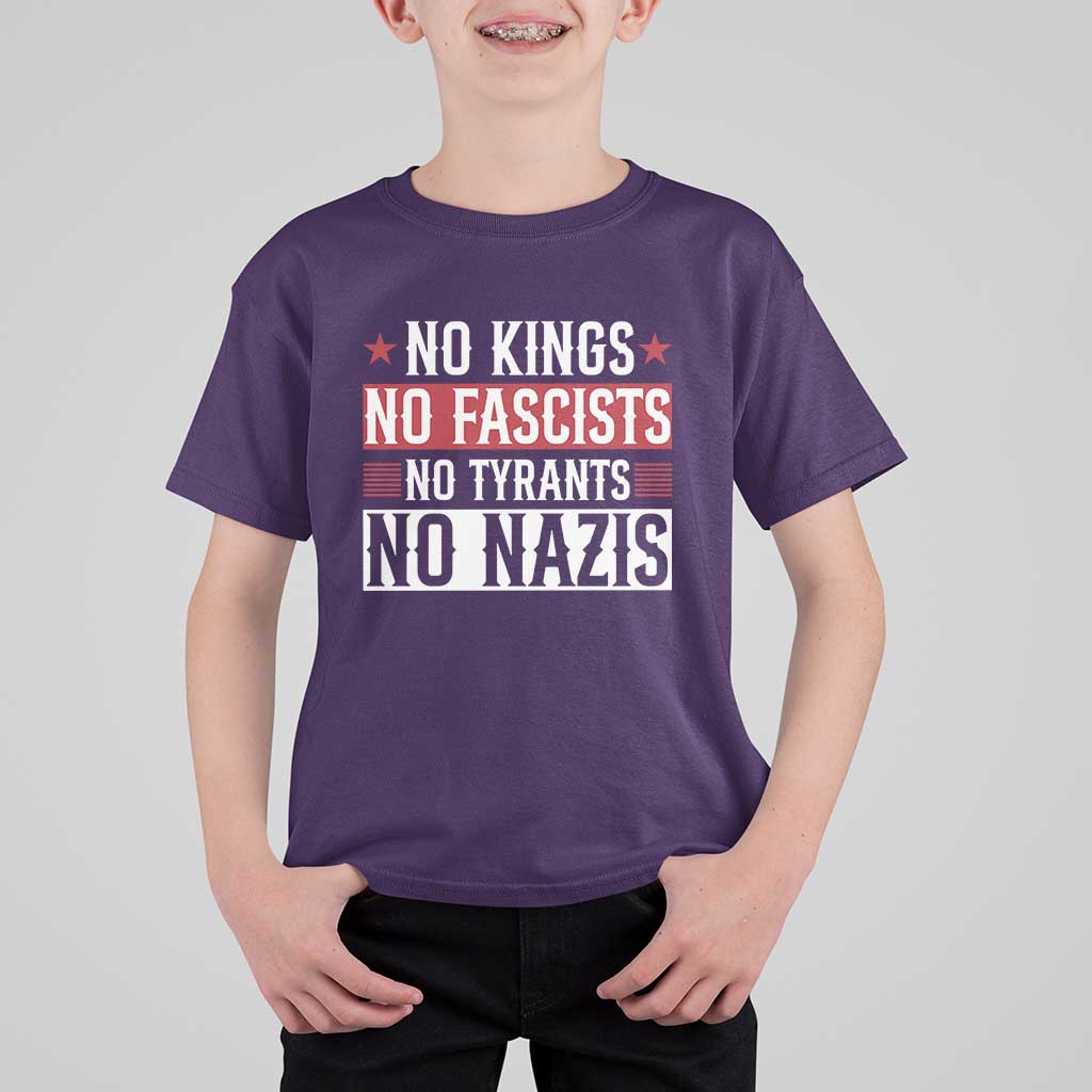 No Kings No Fascists No Nazis T Shirt For Kid Patriotic Political