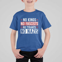 No Kings No Fascists No Nazis T Shirt For Kid Patriotic Political