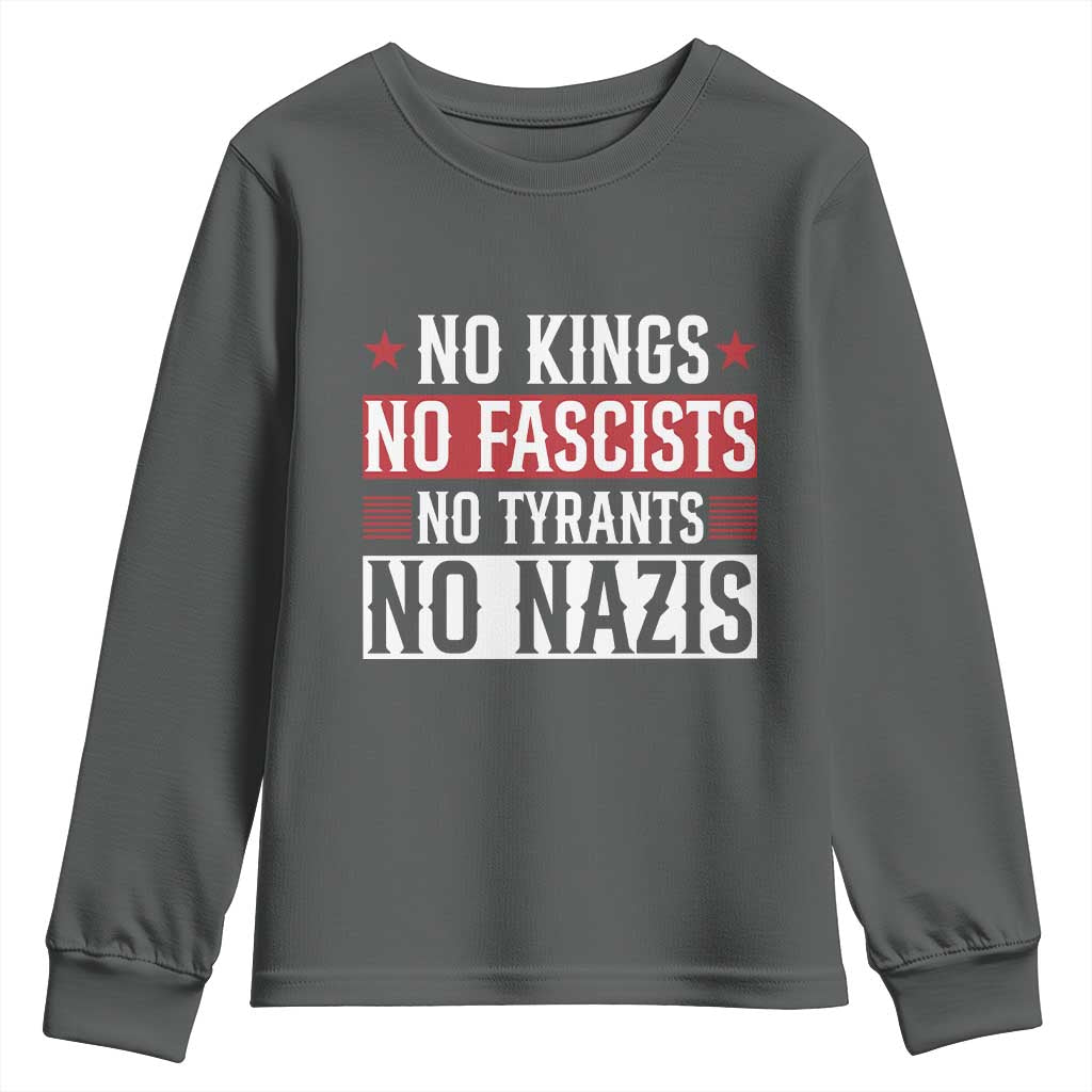 No Kings No Fascists No Nazis Youth Sweatshirt Patriotic Political
