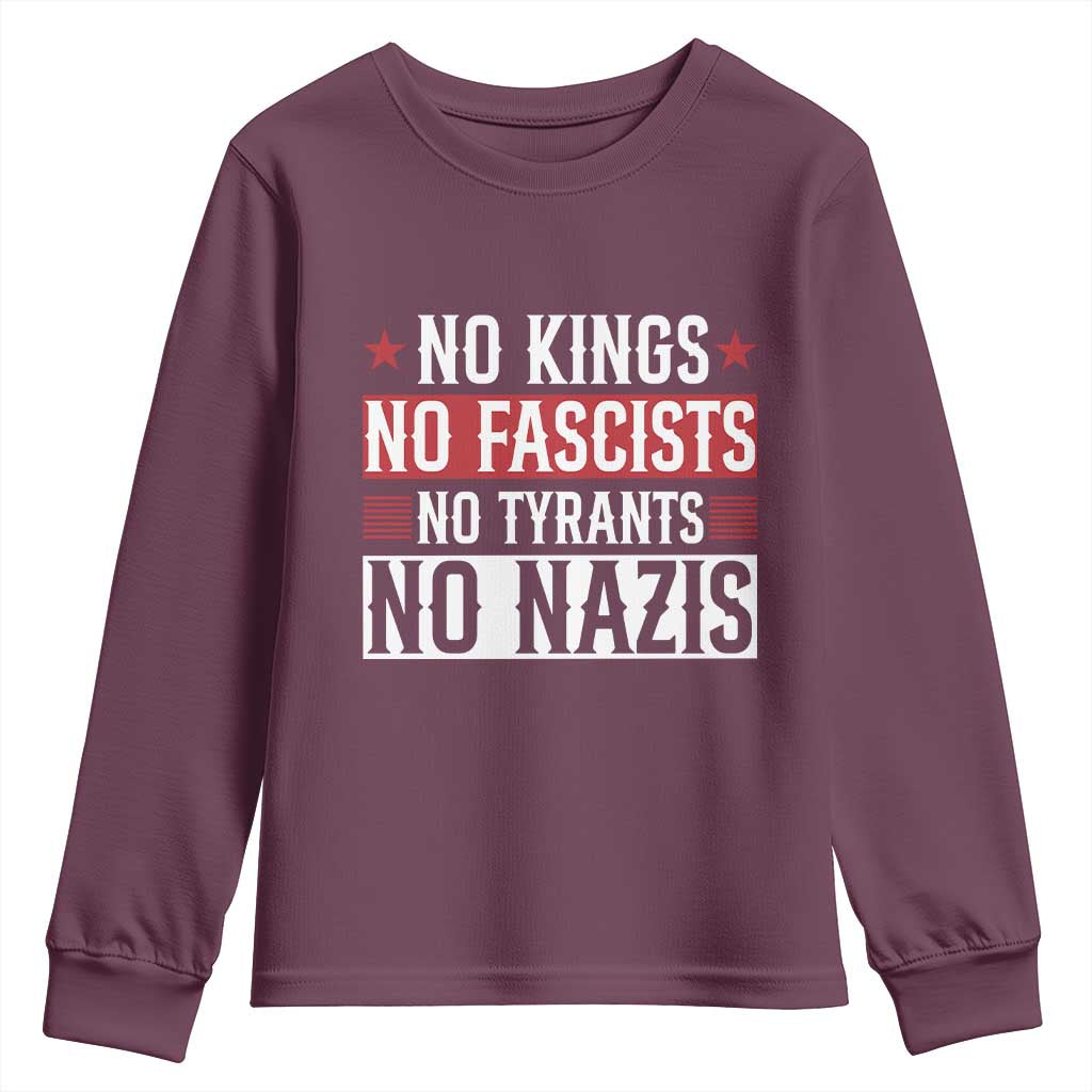 No Kings No Fascists No Nazis Youth Sweatshirt Patriotic Political