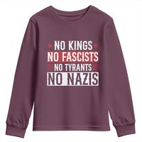 No Kings No Fascists No Nazis Youth Sweatshirt Patriotic Political