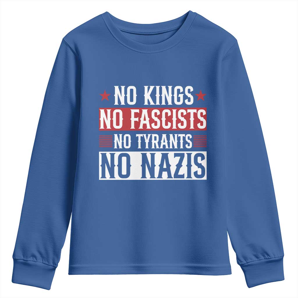 No Kings No Fascists No Nazis Youth Sweatshirt Patriotic Political
