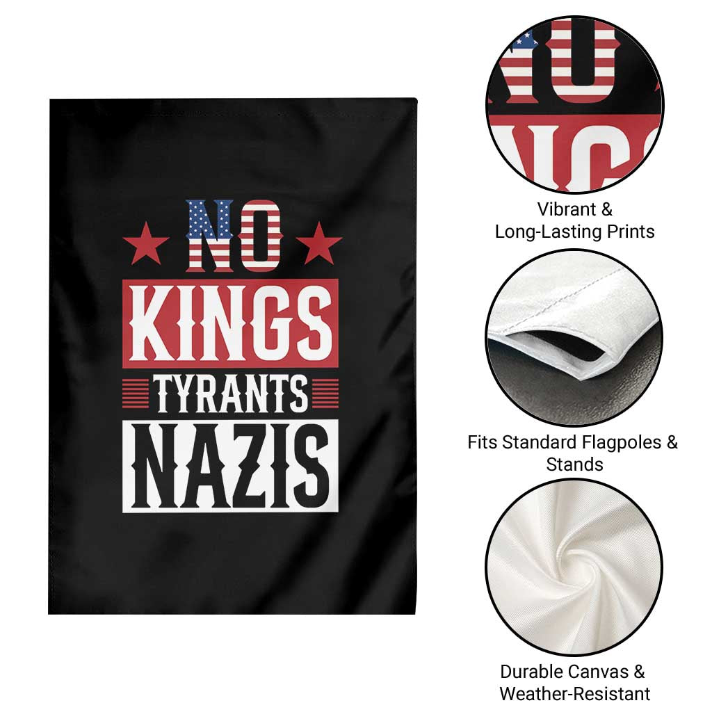 American Democracy Garden Flag No Kings No Tyrants No Nazis