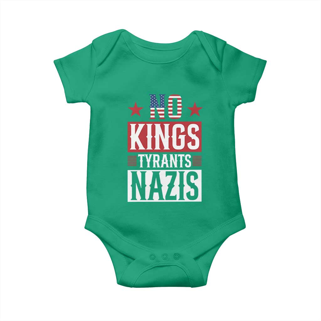 American Democracy Baby Onesie No Kings No Tyrants No Nazis