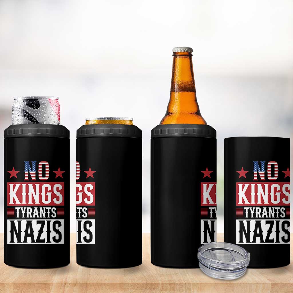 American Democracy 4 in 1 Can Cooler Tumbler No Kings No Tyrants No Nazis