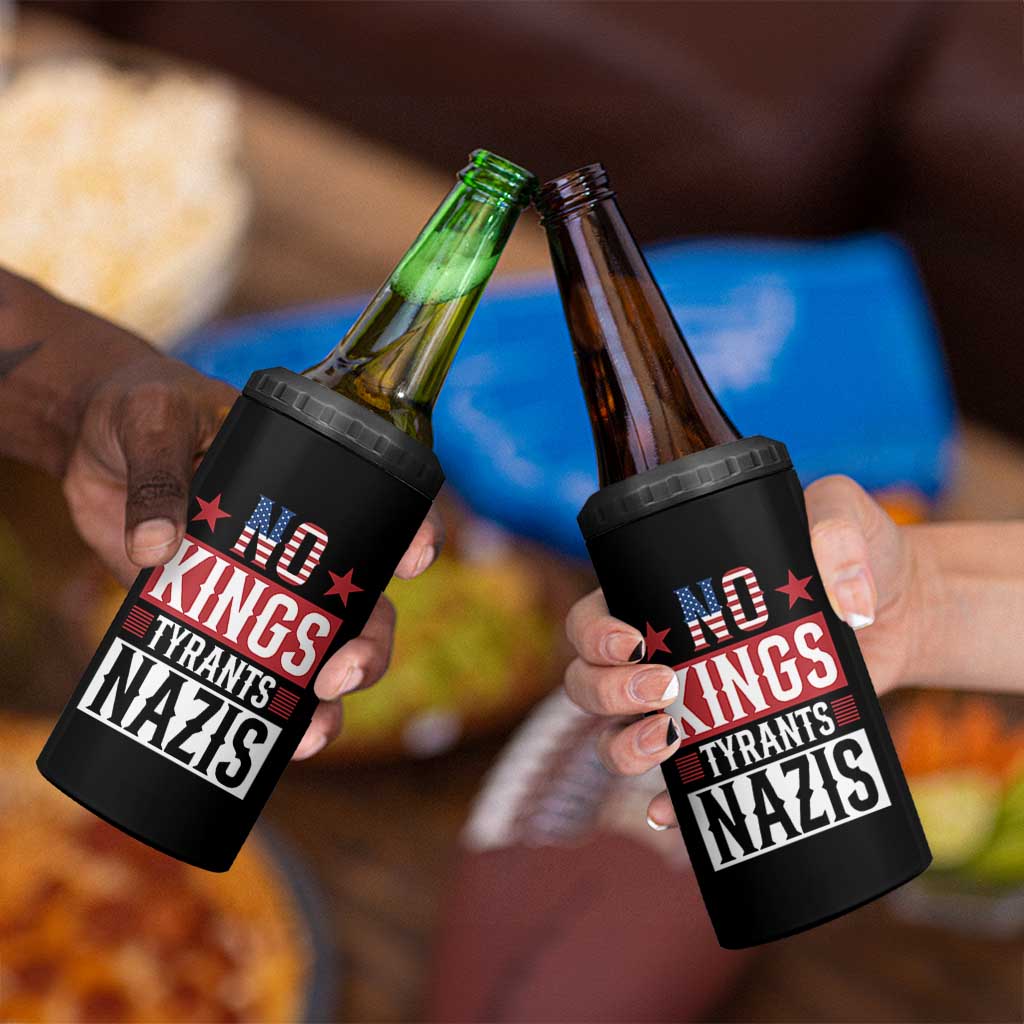 American Democracy 4 in 1 Can Cooler Tumbler No Kings No Tyrants No Nazis