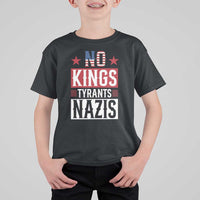 American Democracy T Shirt For Kid No Kings No Tyrants No Nazis