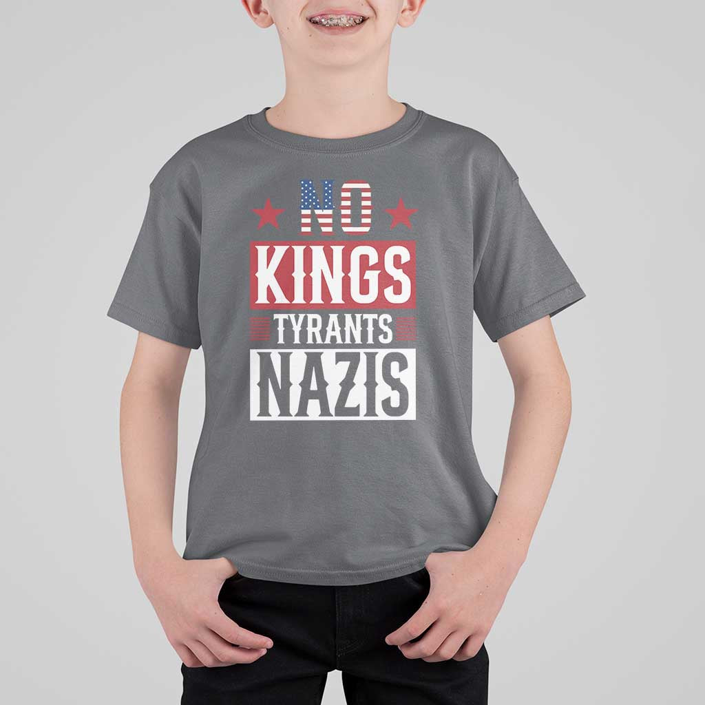American Democracy T Shirt For Kid No Kings No Tyrants No Nazis