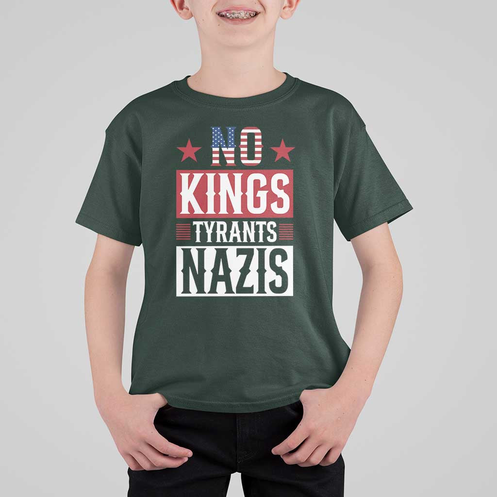 American Democracy T Shirt For Kid No Kings No Tyrants No Nazis