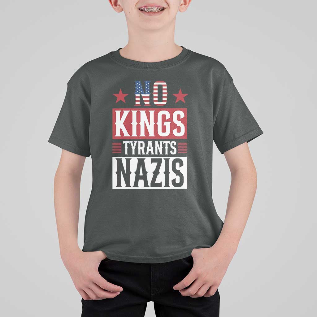 American Democracy T Shirt For Kid No Kings No Tyrants No Nazis