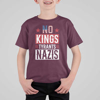 American Democracy T Shirt For Kid No Kings No Tyrants No Nazis