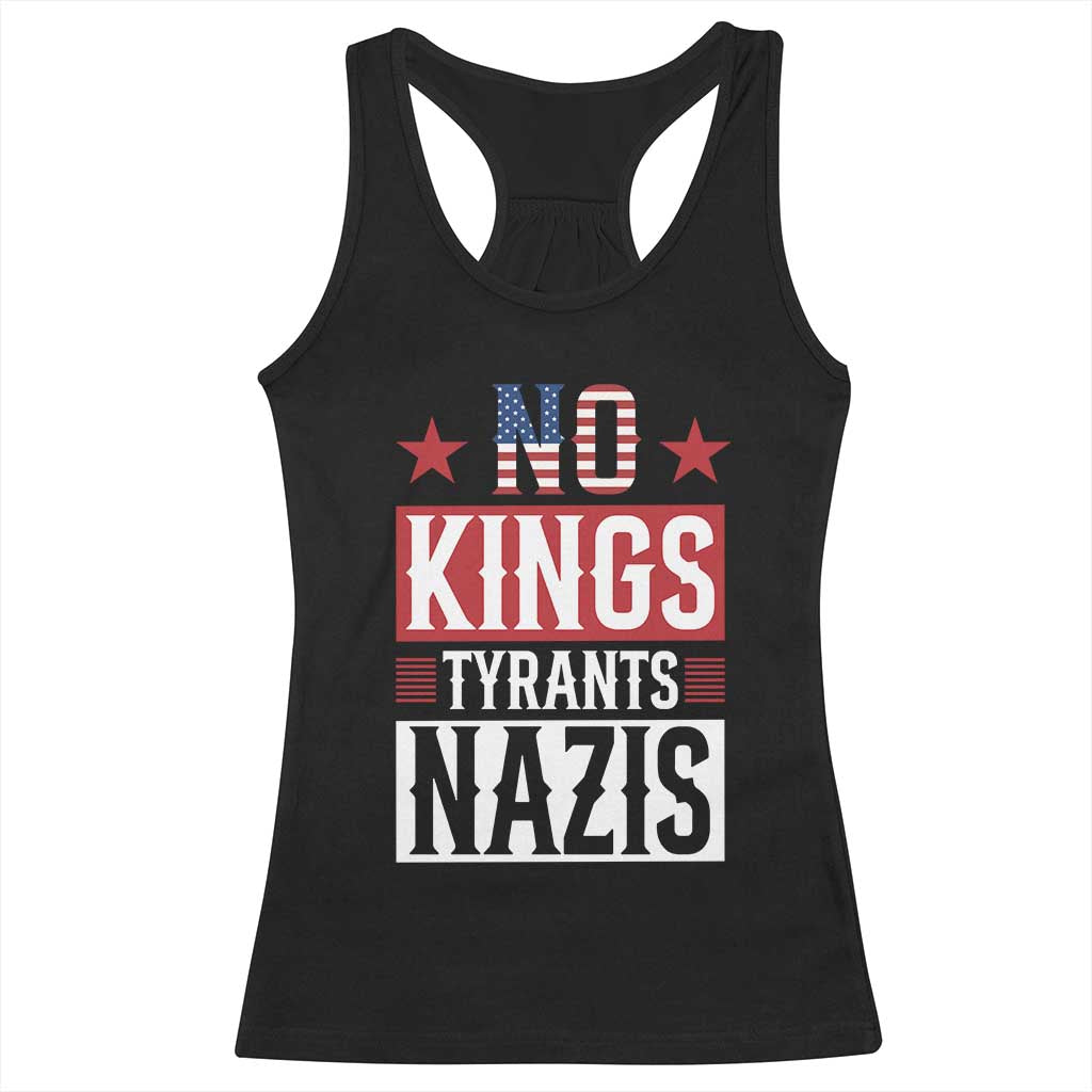 American Democracy Racerback Tank Top No Kings No Tyrants No Nazis