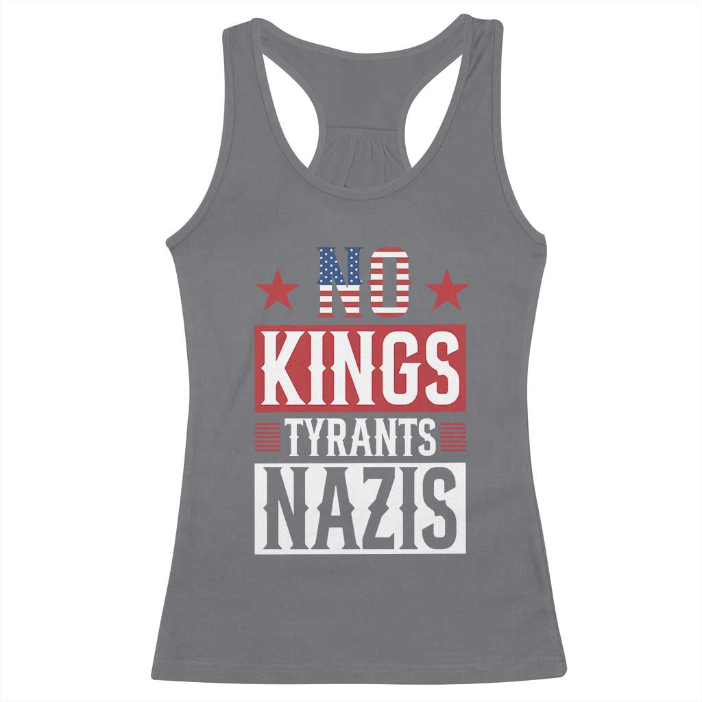 American Democracy Racerback Tank Top No Kings No Tyrants No Nazis
