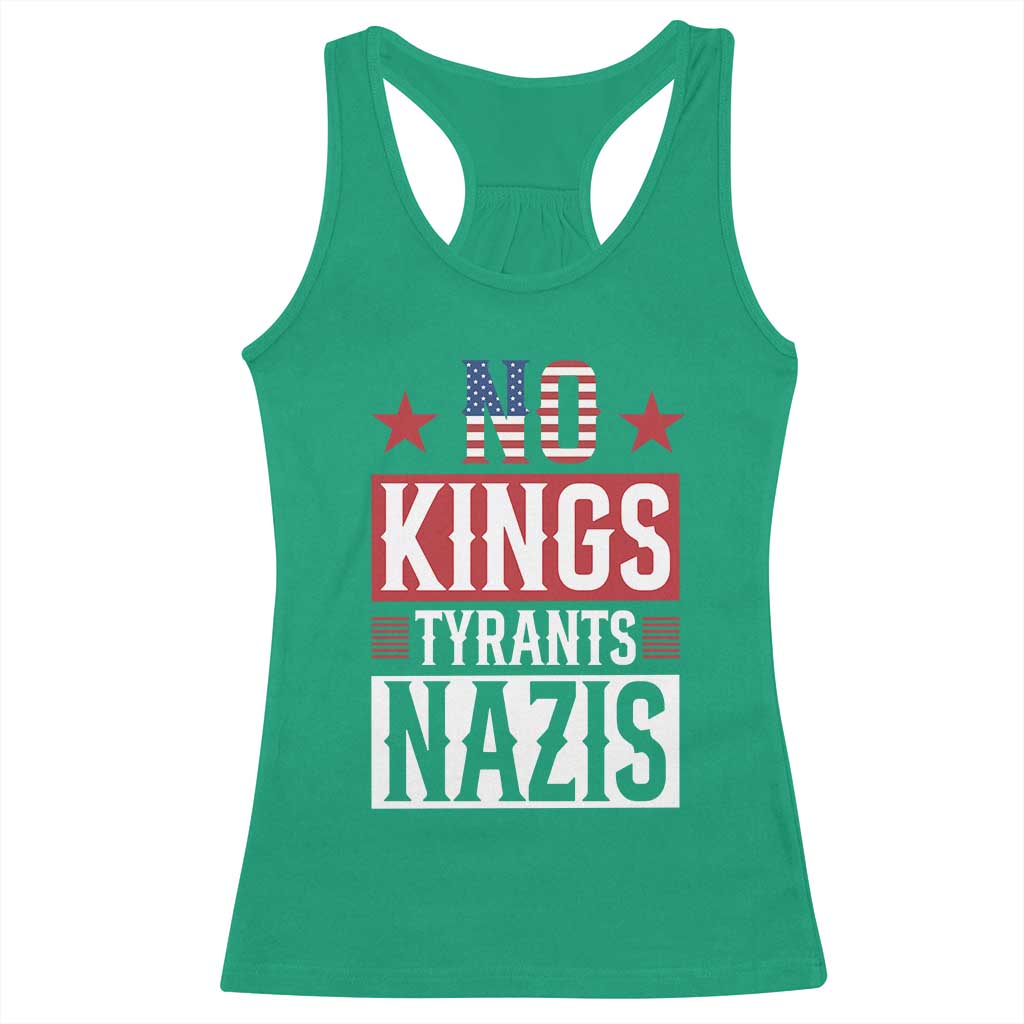 American Democracy Racerback Tank Top No Kings No Tyrants No Nazis