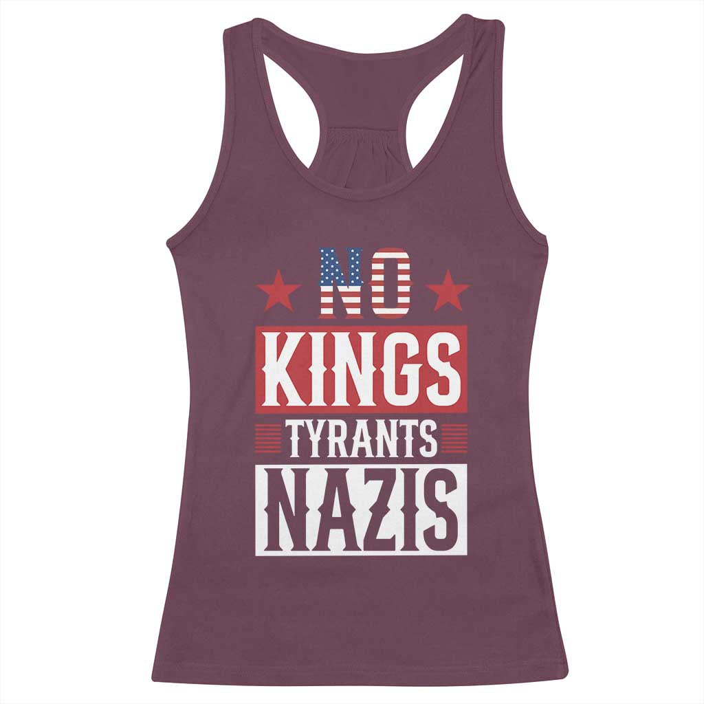 American Democracy Racerback Tank Top No Kings No Tyrants No Nazis