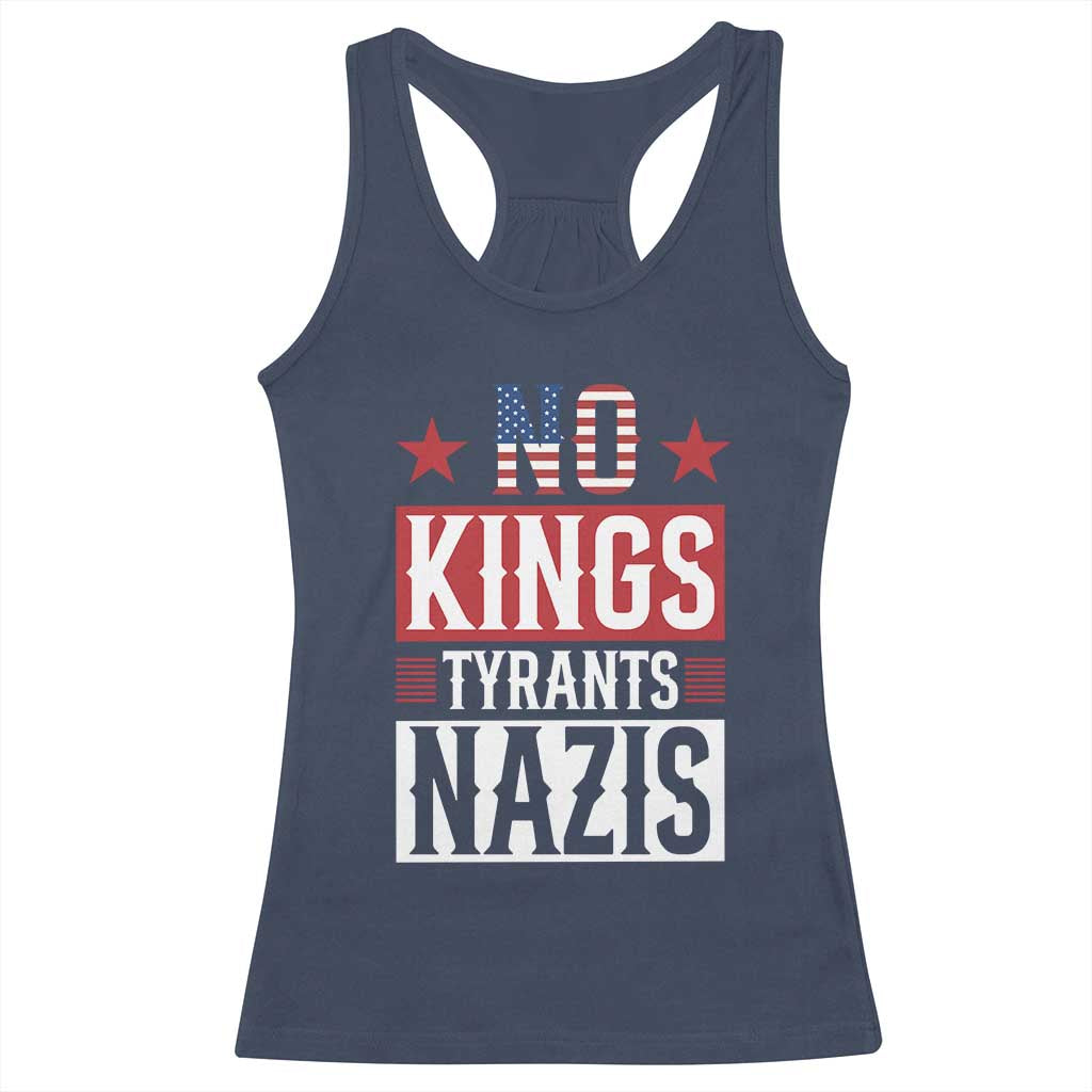 American Democracy Racerback Tank Top No Kings No Tyrants No Nazis
