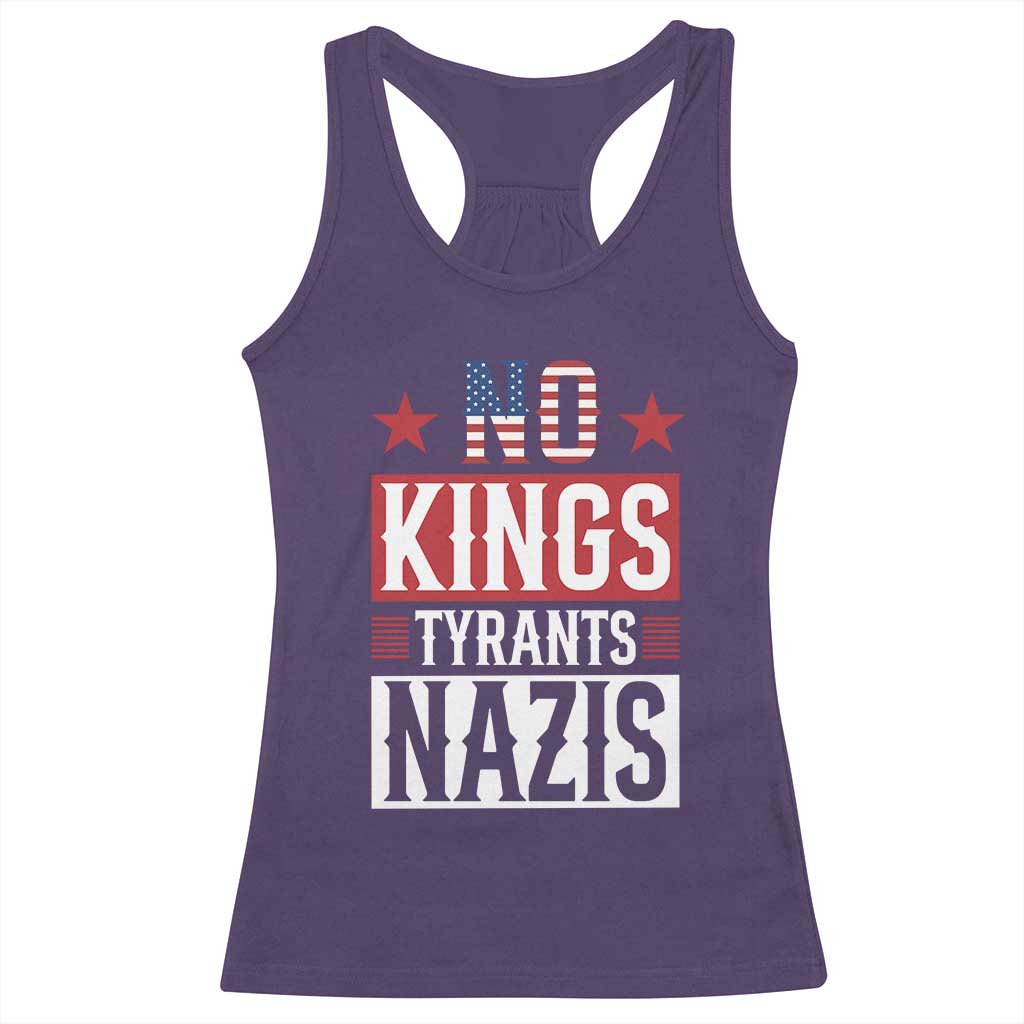 American Democracy Racerback Tank Top No Kings No Tyrants No Nazis