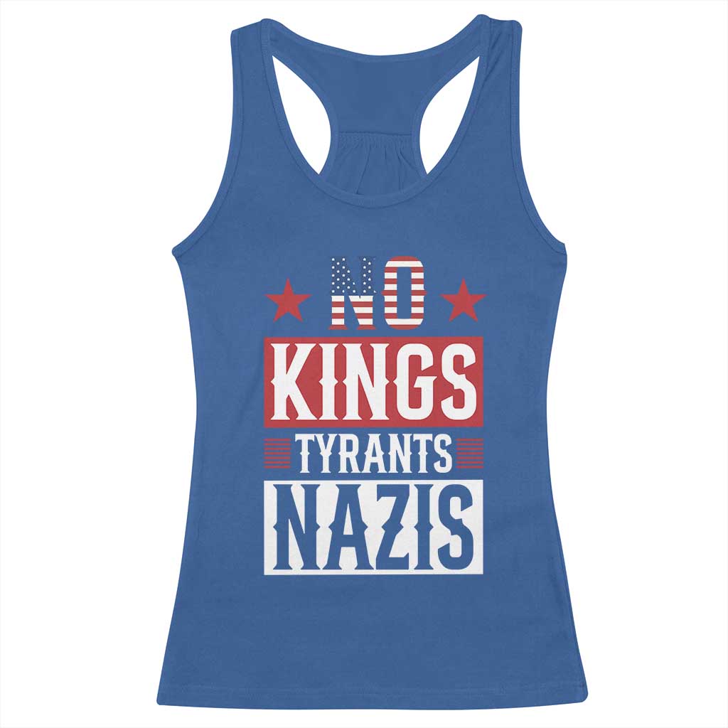 American Democracy Racerback Tank Top No Kings No Tyrants No Nazis