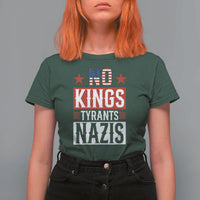 American Democracy T Shirt For Women No Kings No Tyrants No Nazis