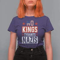 American Democracy T Shirt For Women No Kings No Tyrants No Nazis