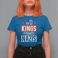 American Democracy T Shirt For Women No Kings No Tyrants No Nazis