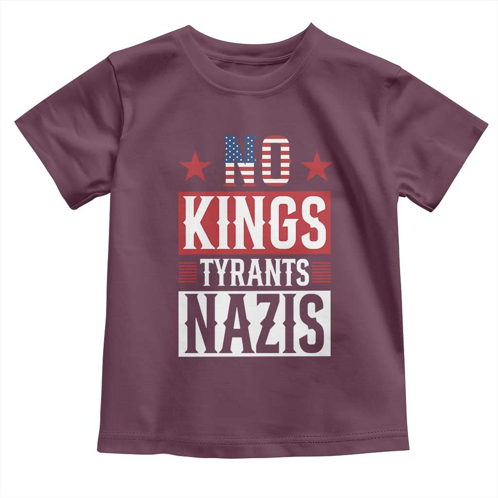 American Democracy Toddler T Shirt No Kings No Tyrants No Nazis