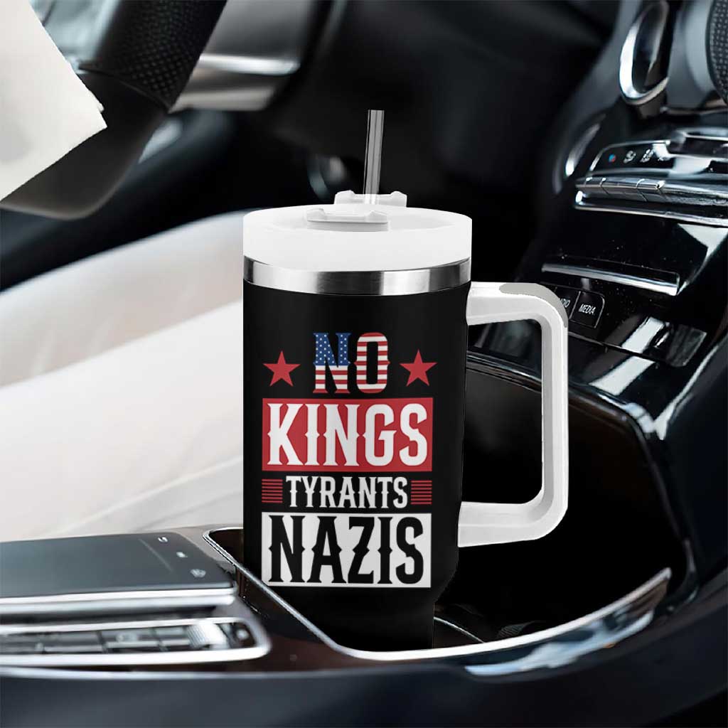 American Democracy Tumbler With Handle No Kings No Tyrants No Nazis