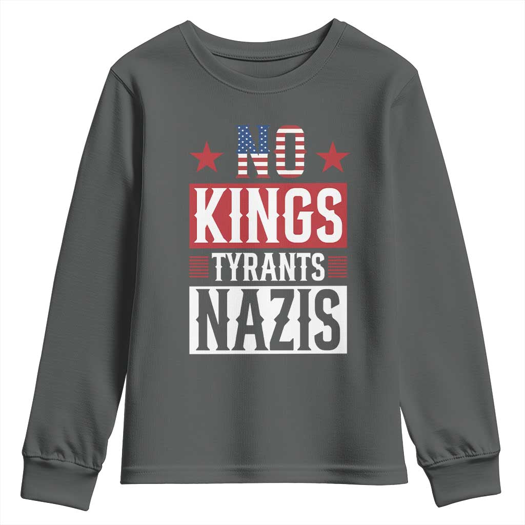 American Democracy Youth Sweatshirt No Kings No Tyrants No Nazis