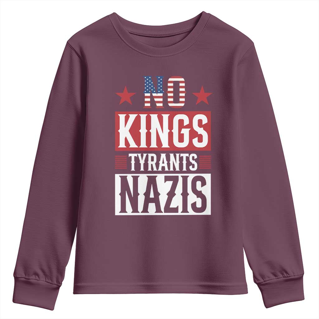 American Democracy Youth Sweatshirt No Kings No Tyrants No Nazis