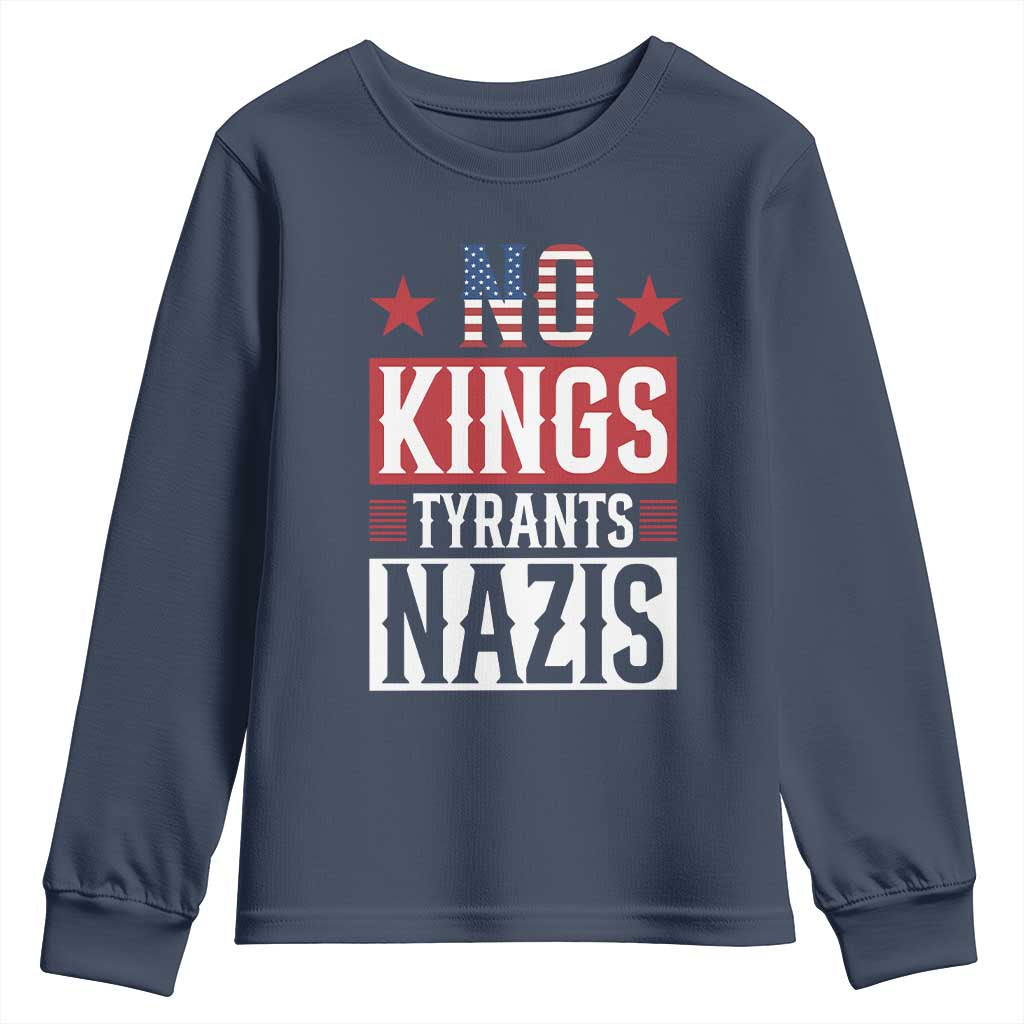 American Democracy Youth Sweatshirt No Kings No Tyrants No Nazis