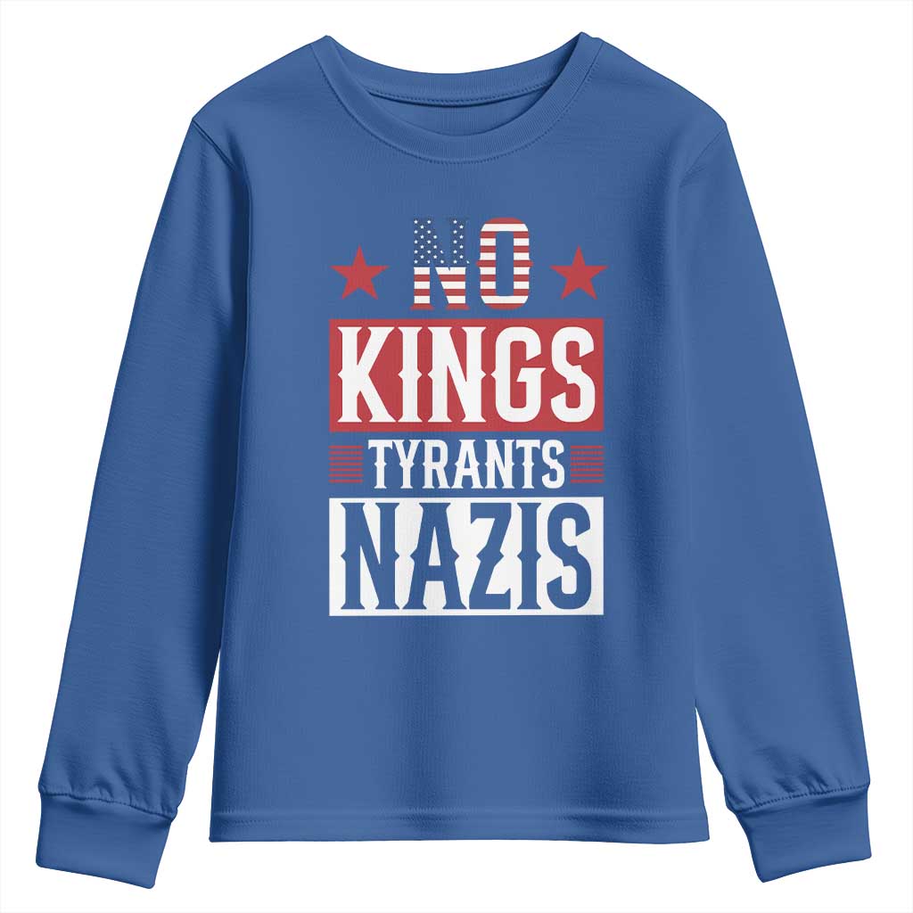 American Democracy Youth Sweatshirt No Kings No Tyrants No Nazis