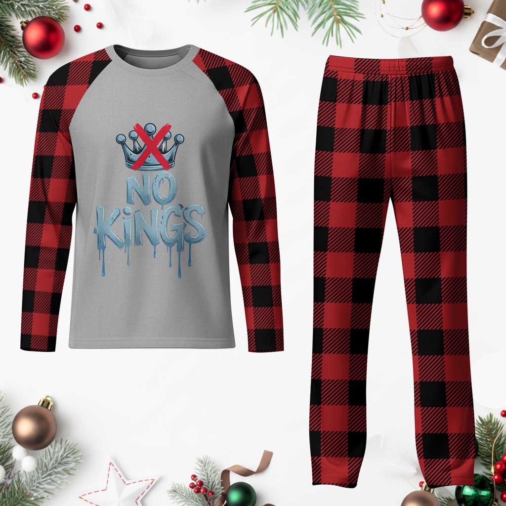No Kings Abolish ICE Plaid Pajama Set Anti Authoritarian Protest