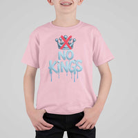No Kings Abolish ICE T Shirt For Kid Anti Authoritarian Protest
