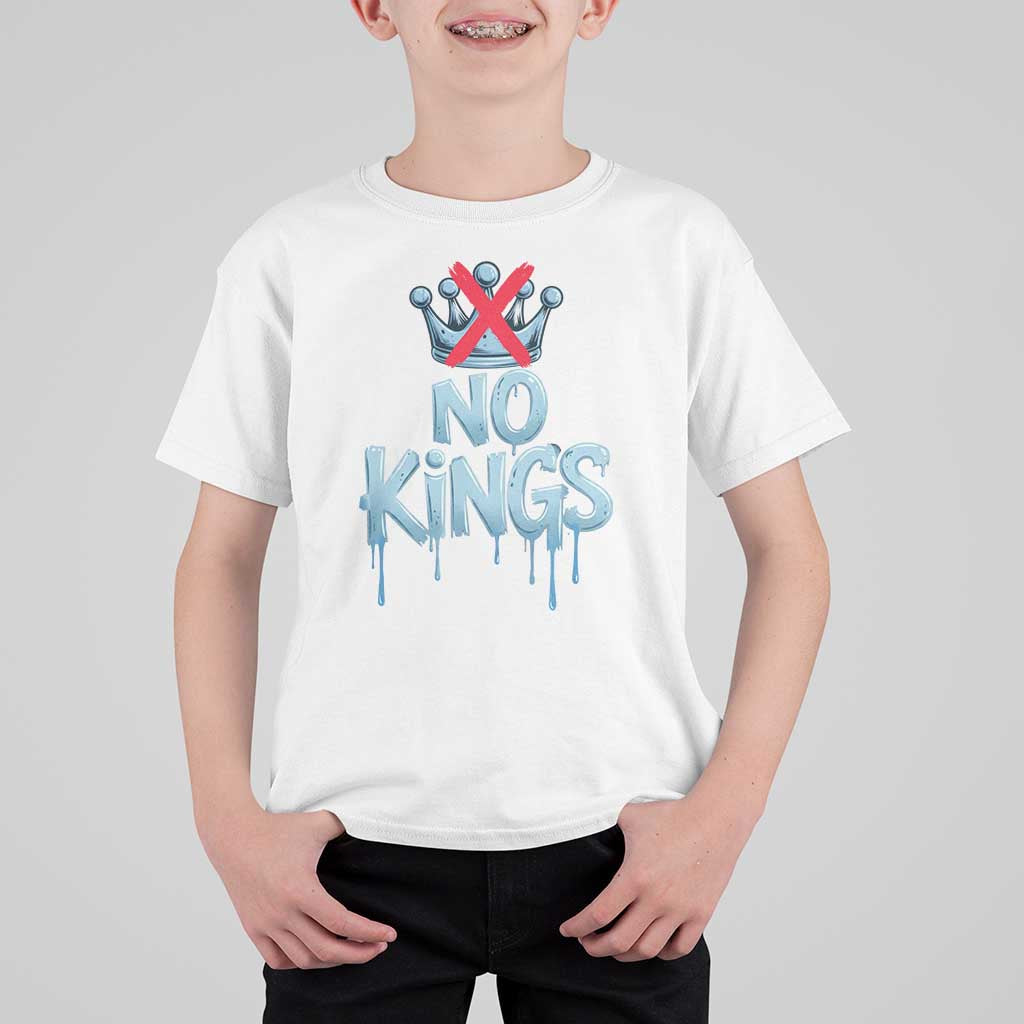 No Kings Abolish ICE T Shirt For Kid Anti Authoritarian Protest