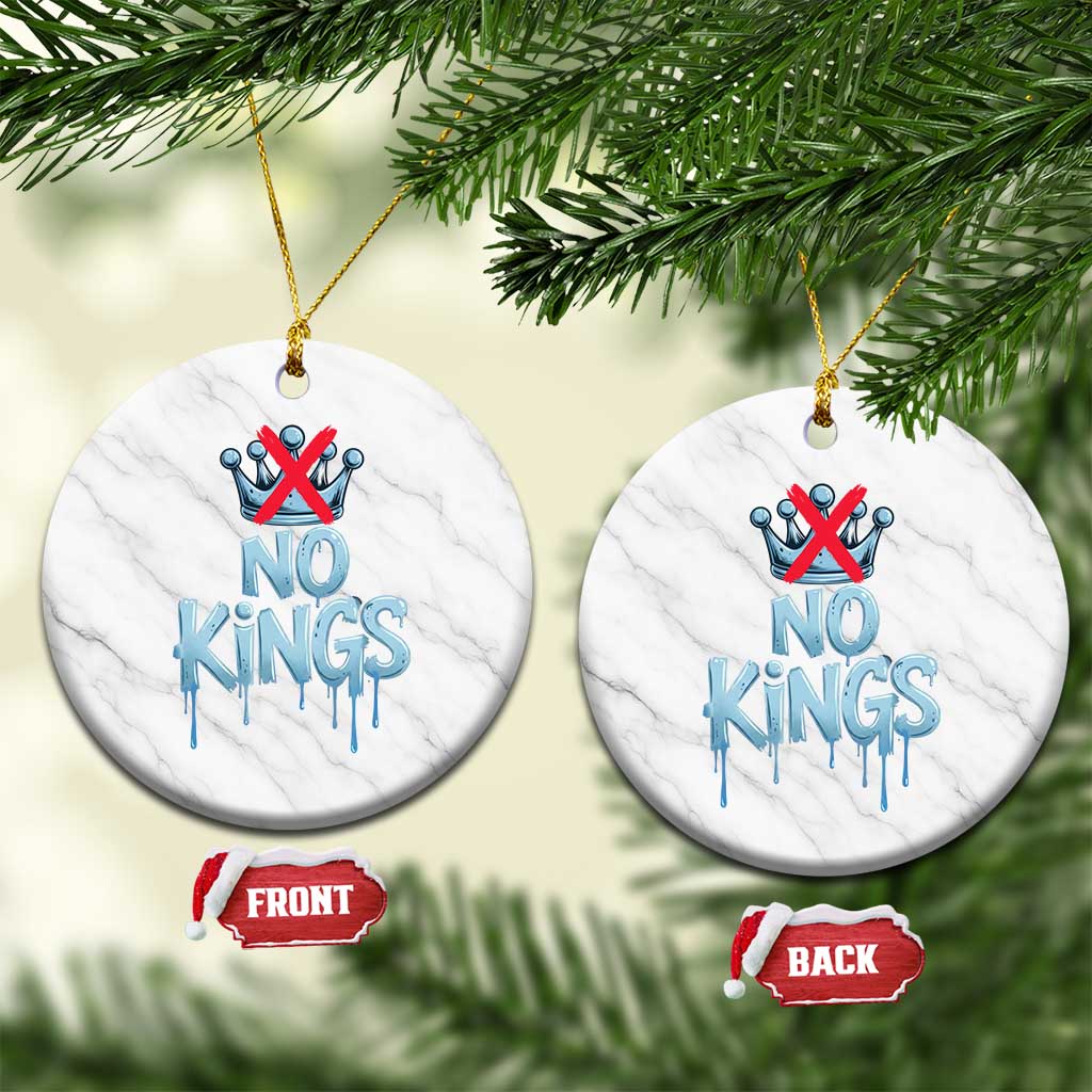 No Kings Abolish ICE Ceramic Ornament Anti Authoritarian Protest